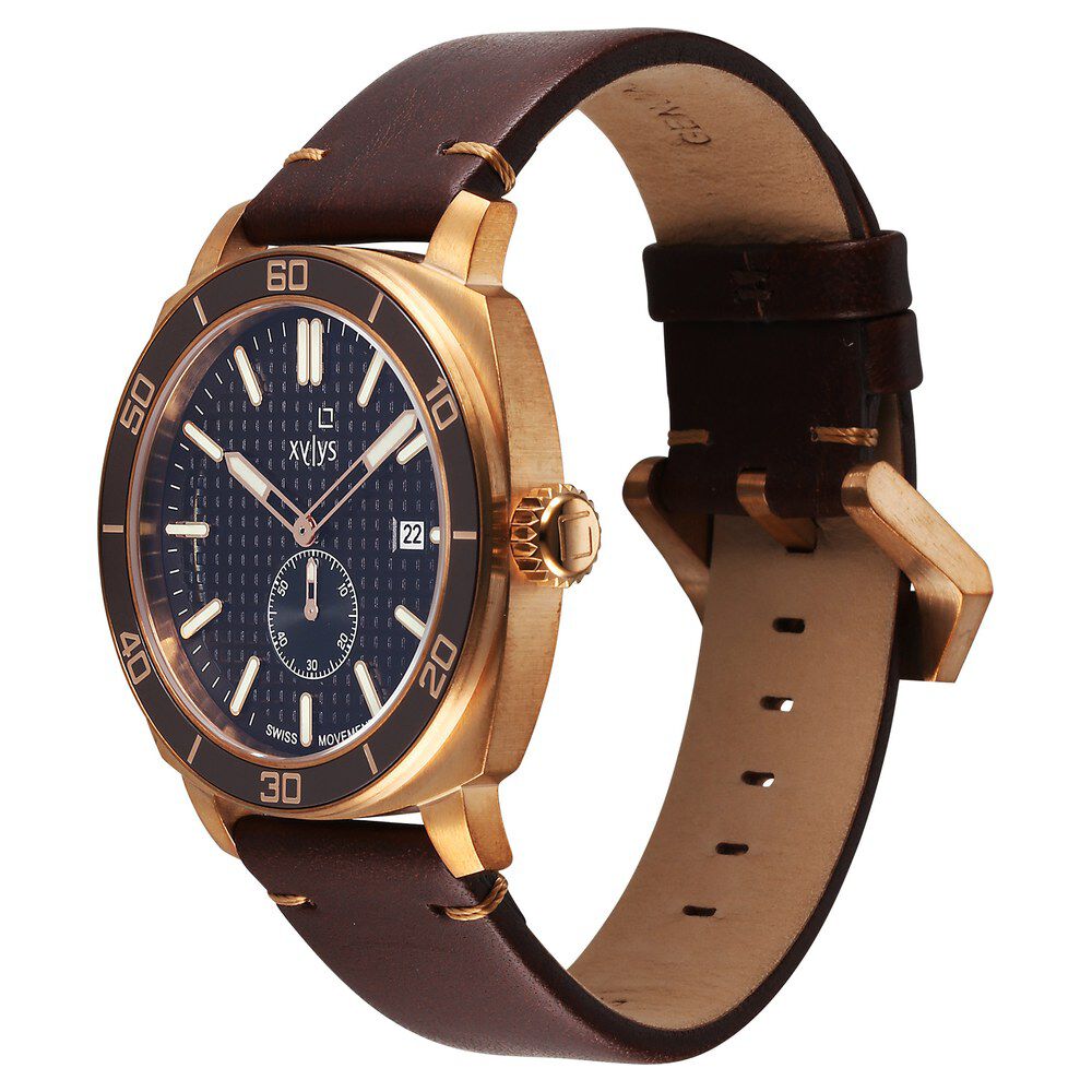 Buy Online Xylys Quartz Analog Brown Dial Brown Leather Strap
