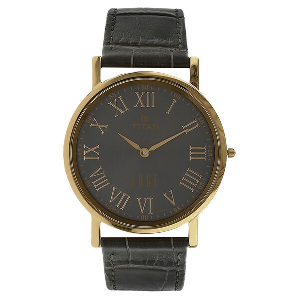 Titan Quartz Analog Grey Dial Leather Strap Watch for Men - image number 0