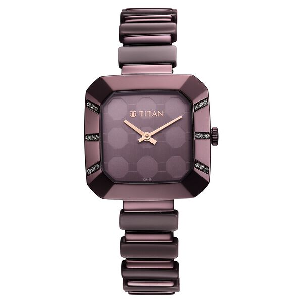Glitz Purple Dial Metal & Plastic Strap Watch for Women - image number 2