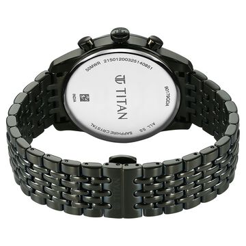 Titan Micromotors Analog with Independent Hour, Minute and 2nd Sub-Dial Olive Dial Stainless Steel Strap Watch for Men
