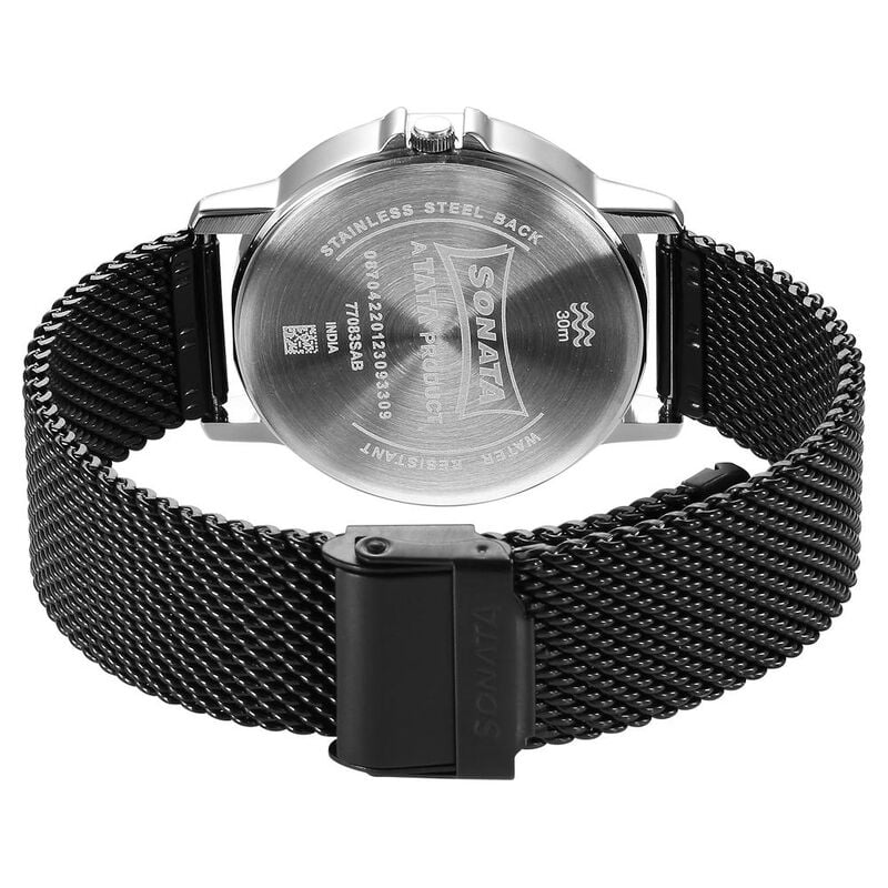 Sonata Quartz Analog Black Dial Watch for Men - image number 3