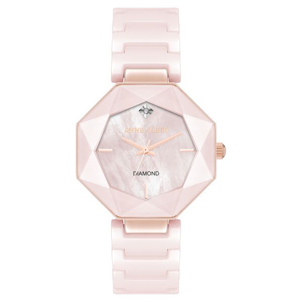 Anne Klein Quartz Analog Mother Of Pearl Dial Ceramic Strap Watch For Women - image number 0