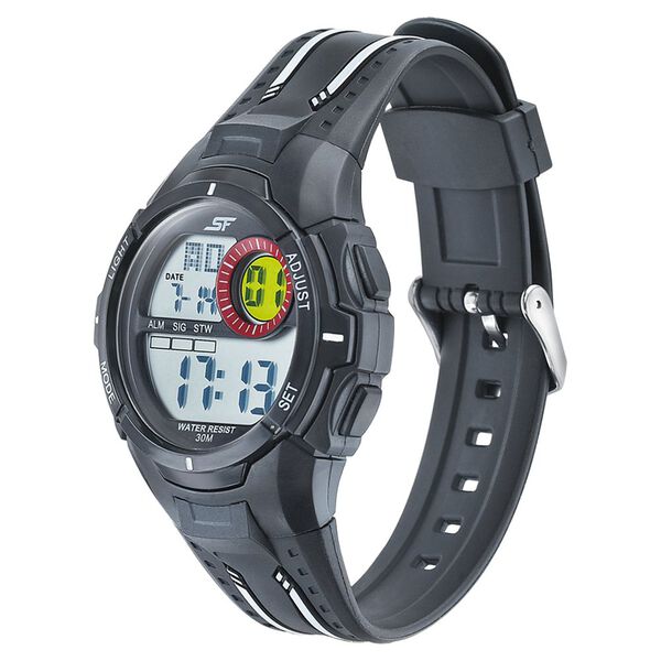 SF Digital Dial Black PU Strap Watch for Men - image number 1