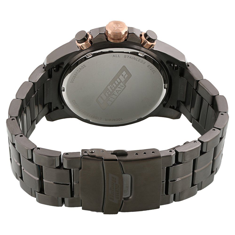 Buy Online Titan Octane Quartz Chronograph Black Dial Stainless