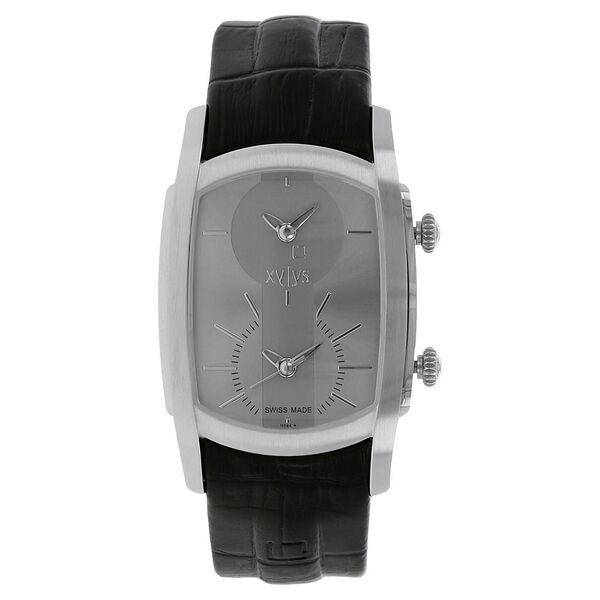 Xylys Swiss Analog Black Leather Strap and Silver Dial Watch For Men - image number 0