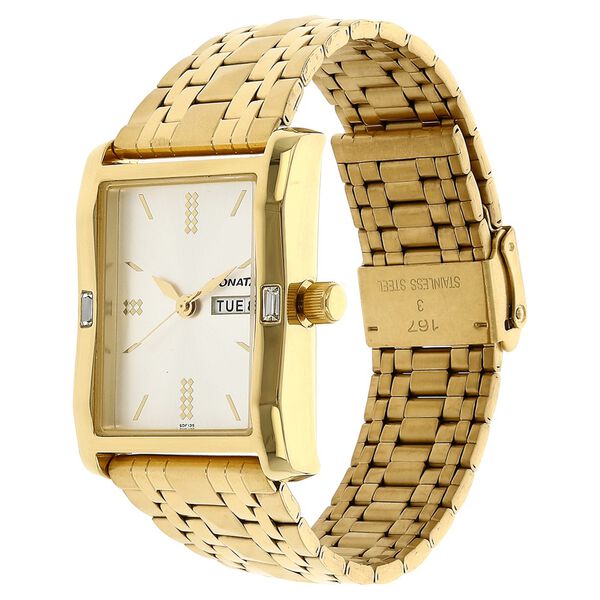 Sonata Quartz Analog with Day and Date Silver Dial Stainless Steel Strap Watch for Men - image number 1