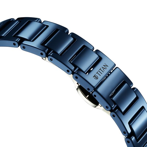 Titan Edge Ceramic Quartz in Atlantic Blue Dial Watch for Women - image number 4