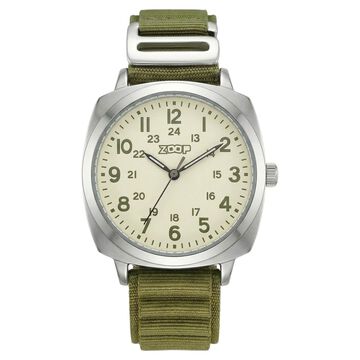 Zoop Metal Analog Watch with Olive Green Alpine Strap for Boys Girls Kids from House of Titan