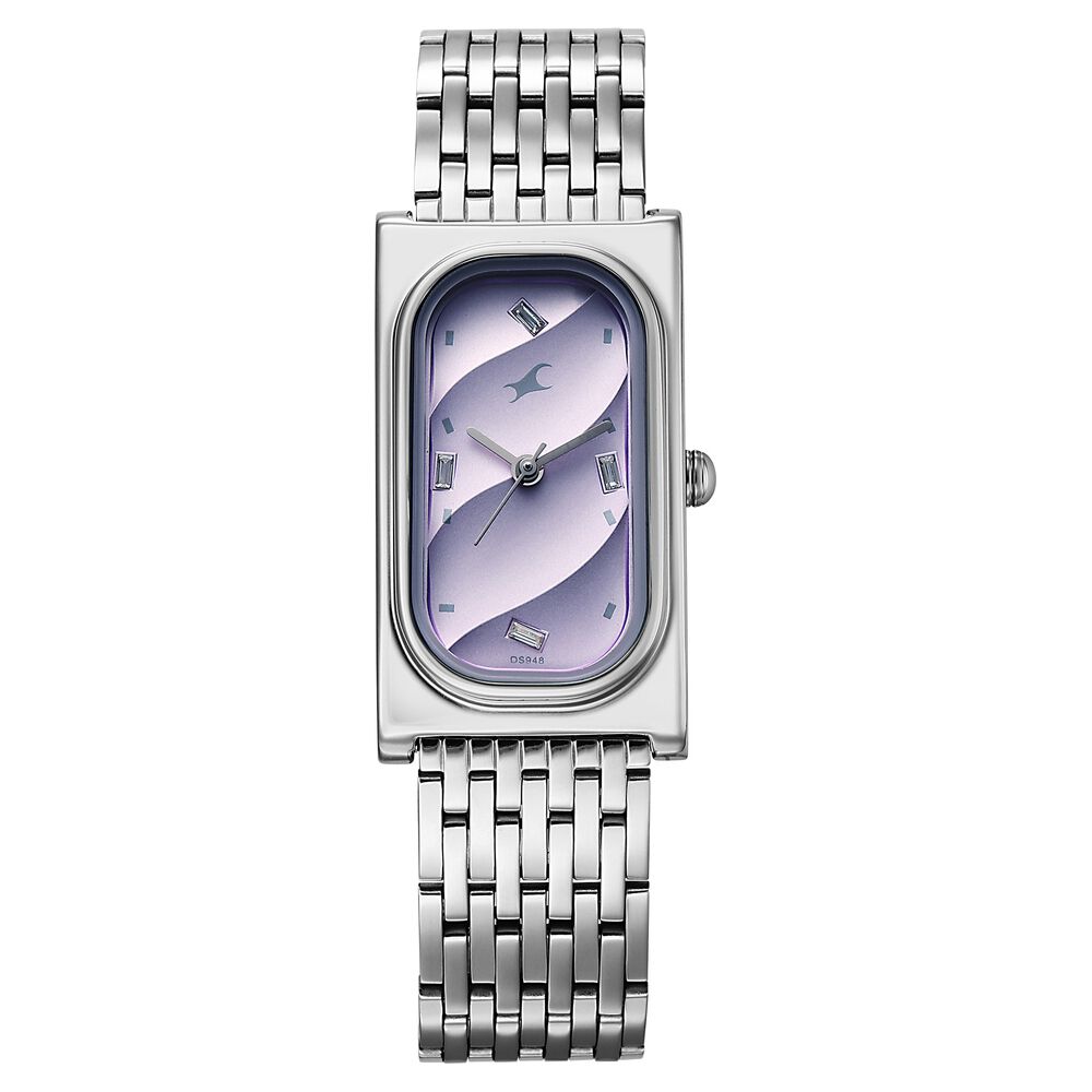 Fastrack Gelato silver analog bracelet watch with Black currant dial for Girls-picture-16