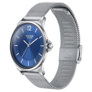 Sonata Poze Quartz Analog Blue Dial Silver Color Stainless Steel Strap Watch For Men