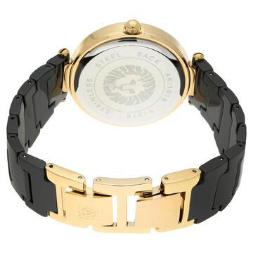 Anne Klein Quartz Analog Black Dial Black Ceramic Strap Watch For Women