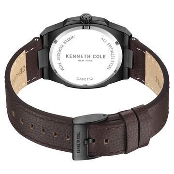 Kenneth Cole Quartz Analog Brown Dial Brown Leather Strap Watch for Men