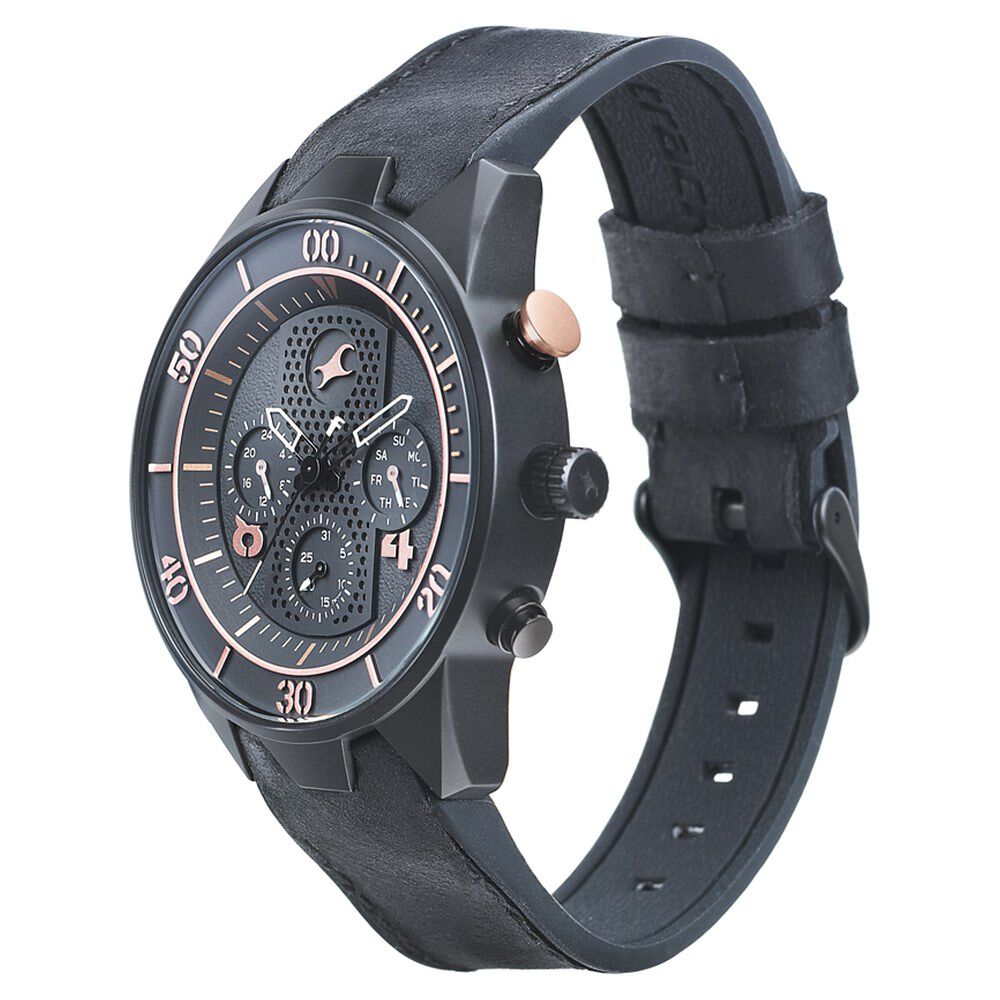 All nighters black hotsell dial leather strap watch