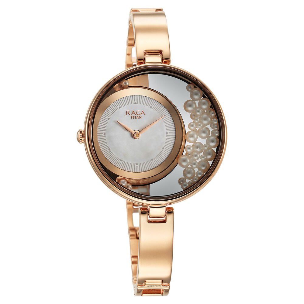 Buy Online Titan Raga Power Pearls Quartz Analog White Dial with loose pearls Metal Strap Watch for Women ns95224wm01f Titan