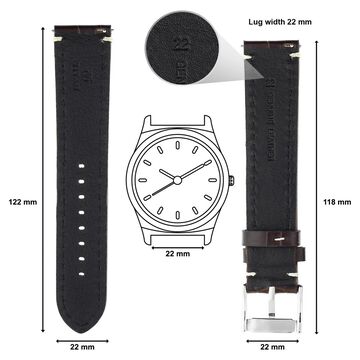 22 mm Brown Genuine Leather Straps for Men