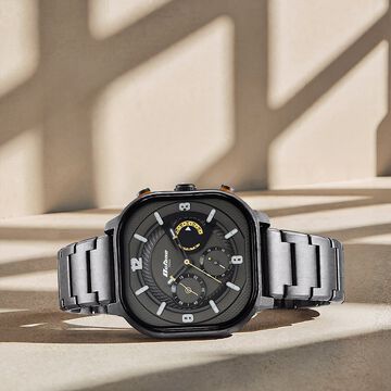 Titan Octane Aerobatics Quartz Chronograph Anthracite Dial Grey Stainless Steel Strap Watch For Men