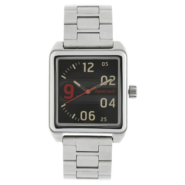 Fastrack Bare Basics Quartz Analog Black Dial Stainless Steel Strap Watch for Guys - image number 0