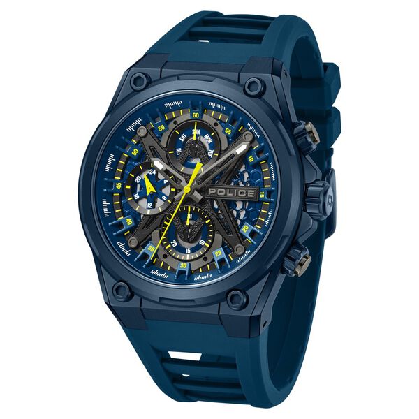Police Men's Sonic KL Rahul Edition Multifunction Watch with Blue Silicone Strap - image number 2