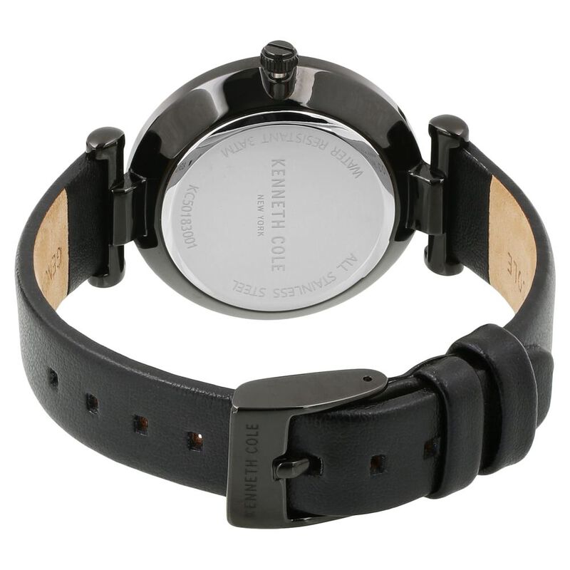 Kenneth Cole Quartz Multifunction Black Dial Leather Strap Watch for Women - image number 3