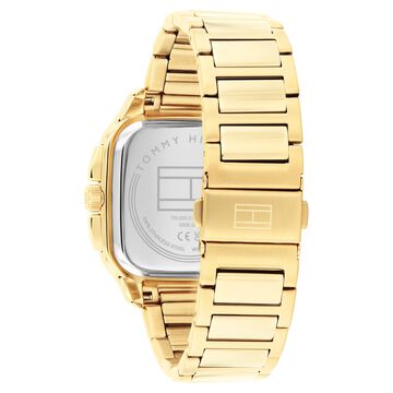Tommy Hilfiger Quartz Multifunction Green Dial Golden Stainless Steel Strap Watch For Men