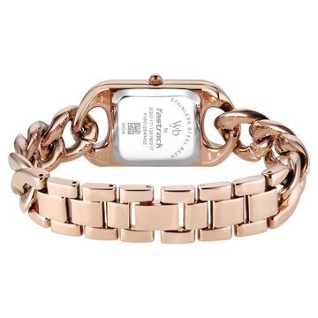Vyb Prodigy By Fastrack Quartz Analog Brown Dial Rose Gold Metal Strap Watch For Girls