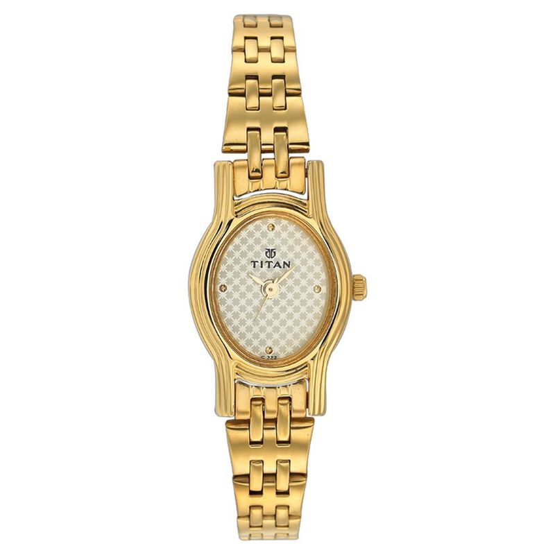Titan Quartz Analog Champagne Dial Metal Strap Watch for Women - image number 0