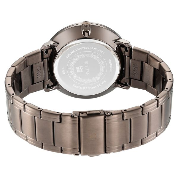 Titan Quartet Grey Dial Quartz Multifunction Stainless Steel Strap watch for Men - image number 4