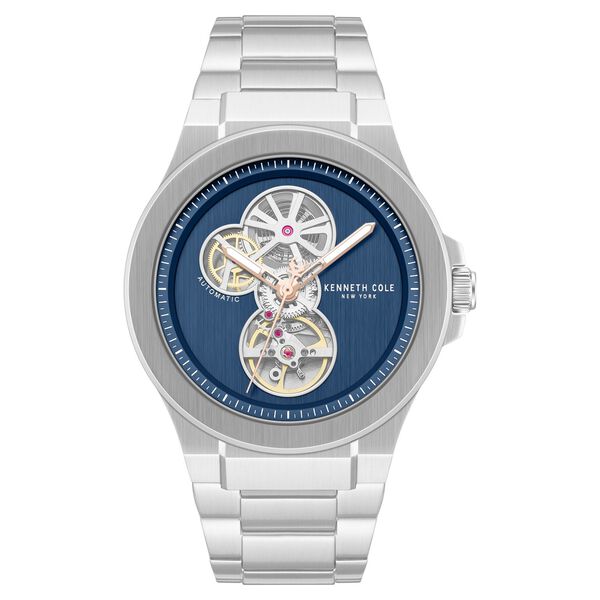 Kenneth Cole Automatic Blue Dial Silver Stainless Steel Strap Watch For Men - image number 0
