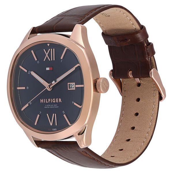 Tommy Hilfiger Quartz Analog with Date Blue Dial Leather Strap Watch for Men - image number 2