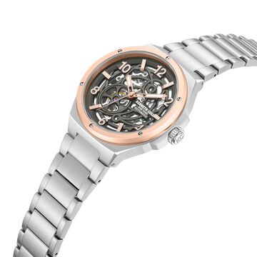 Kenneth Cole Automatic Grey Dial With Silver Stainless Steel Strap Watch For Men