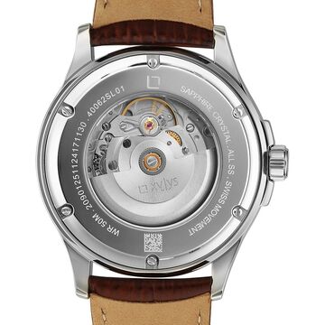 Xylys Automatic Silver Dial Brown Leather Strap Watch For Men