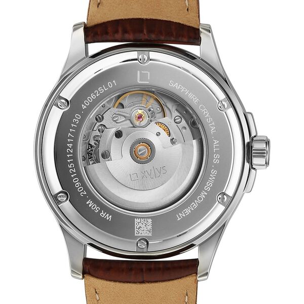 Xylys Automatic Silver Dial Brown Leather Strap Watch For Men - image number 6