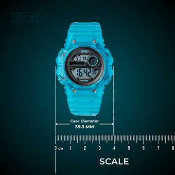 Zoop Mystic Digi Digital Watch For Boys With Transparent Blue Finish From House Of Titan