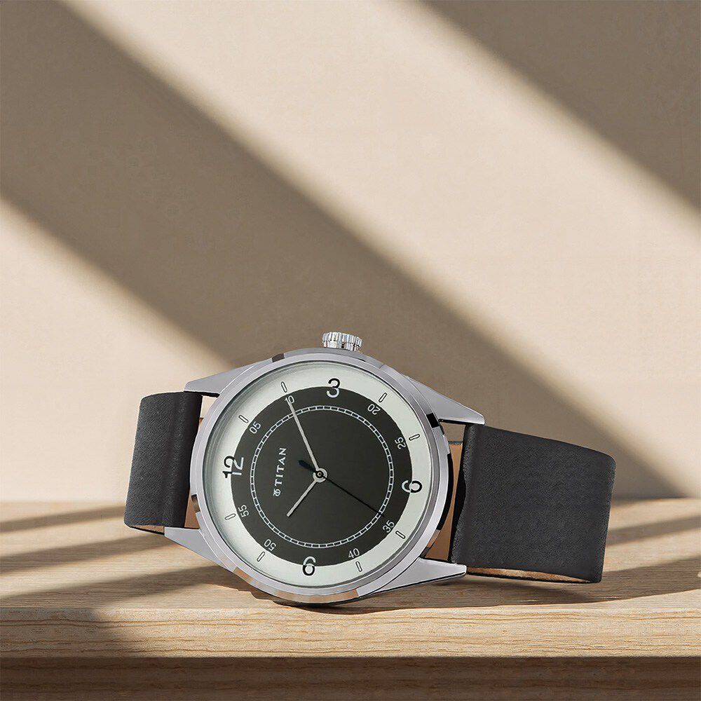 Buy Online Titan Quartz Analog Multicoloured Dial Leather Strap