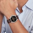 Tommy Hilfiger Quartz Multifunction Black Dial Brown Leather Strap Watch For Men - image number 4