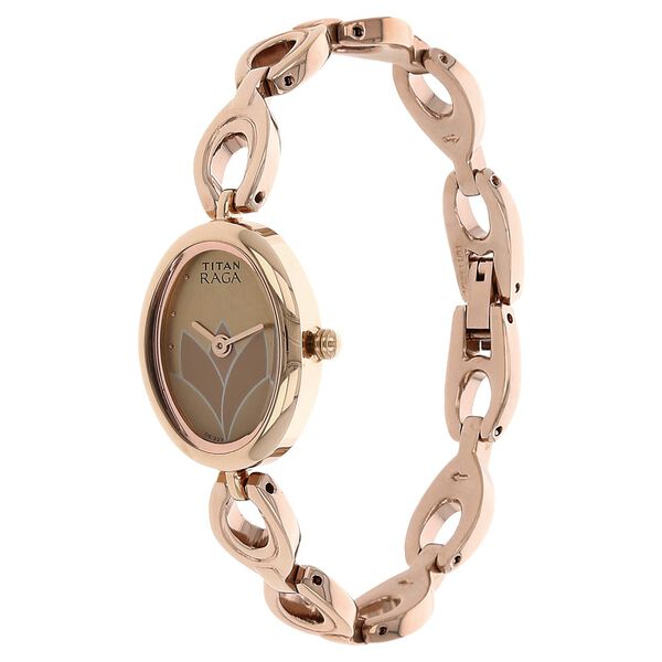 Titan Raga Beige Dial Women Watch With Metal Strap - image number 1