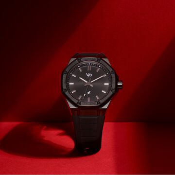 Fastrack Vyb Rebel Quartz Analog Black Dial Black Color Silicone Strap Watch For Guys