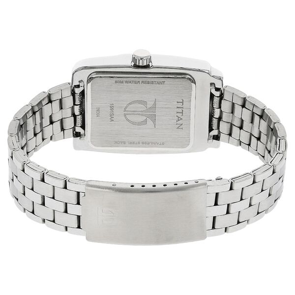 Titan Quartz Analog Black Dial Metal Strap Watch for Men - image number 3