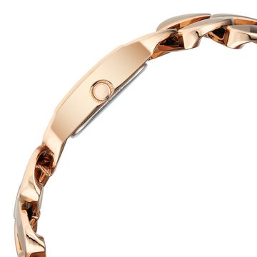 Vyb Runway By Fastrack Quartz Analog Brown Dial Rose Gold Metal Strap Watch For Girls