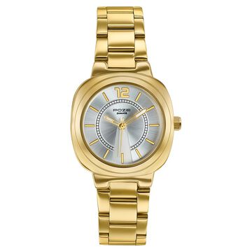 Poze By Sonata Quartz Analog Silver Dial Golden Stainless Steel Strap Watch For Women