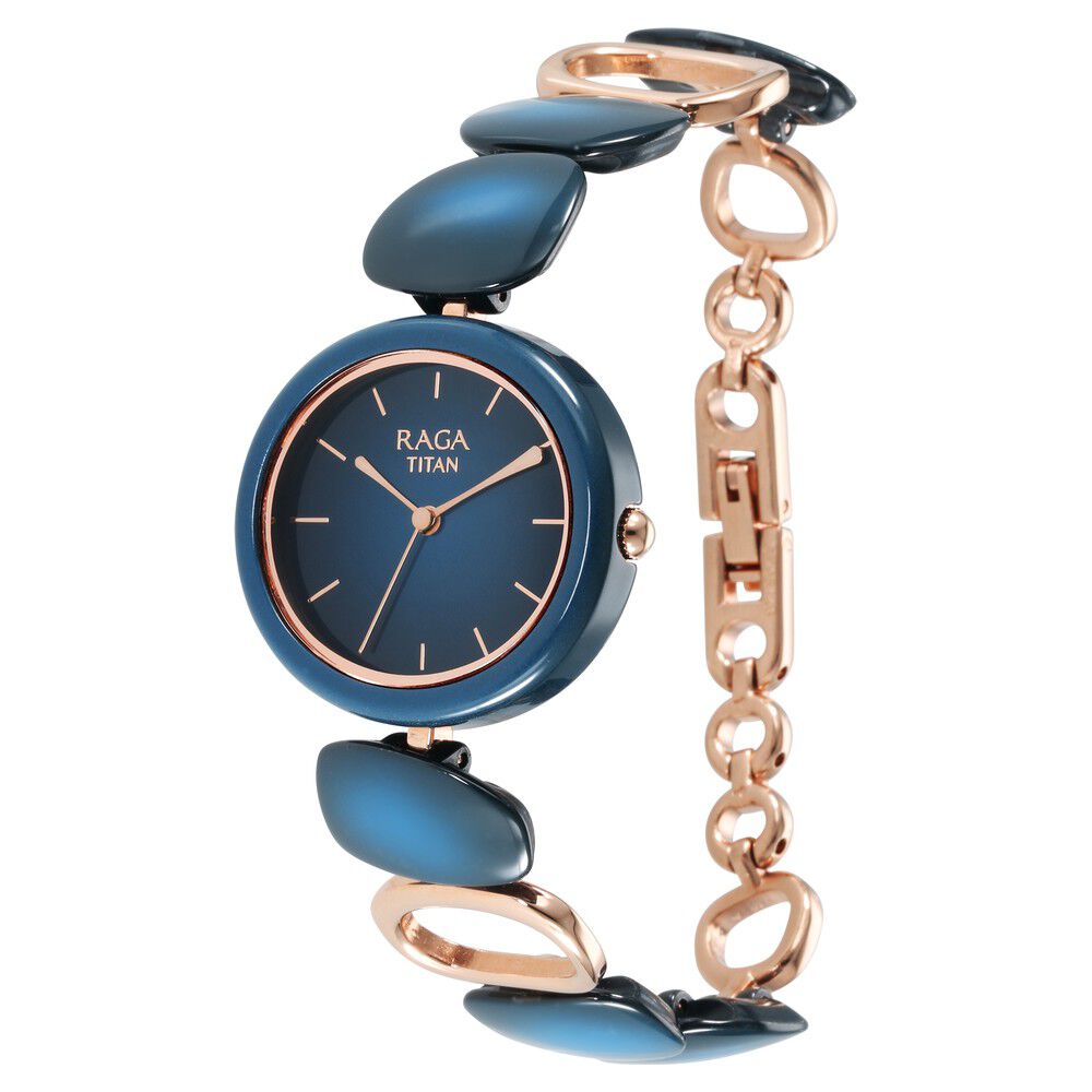 Titan raga analog shop blue dial women's watch