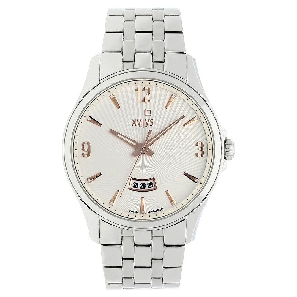 Buy Online Xylys Swiss Analog with Date Silver Stainless Steel