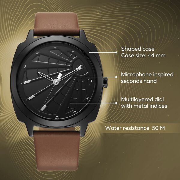 Fastrack Groove Quartz Analog Black Dial Guys Leather Watch - image number 2