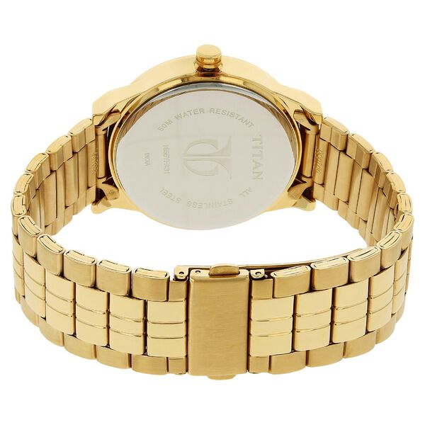 Titan Quartz Analog with Date White Dial Stainless Steel Strap Watch for Men - image number 3