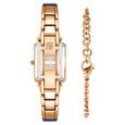 Anne Klein Quartz Analog Blue Dial Two Toned Plastic Strap Rectangular Shaped Watch For Women - image number 1