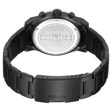 Police Quartz Multifunction Black Dial Black Colour Stainless Steel Strap Watch For Men