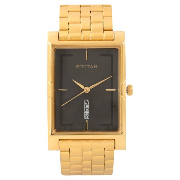 Titan Analog with Day and Date Anthracite Dial Stainless Steel Strap watch for Men - image number 0