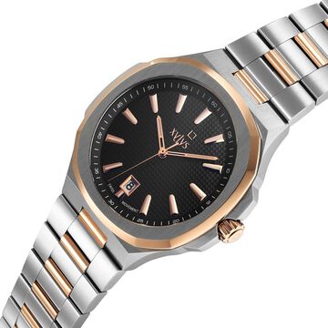 Xylys Integra Swiss Analog Stainless Steel Black Dial Watch for Men