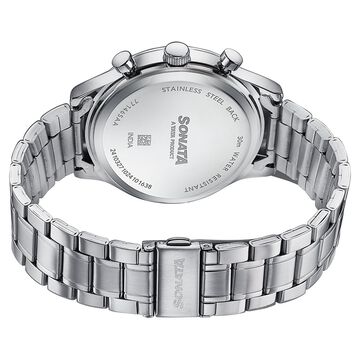 Sonata Wedding Edit Quartz Analog with Date Blue Dial Stainless Steel Strap Watch For Men