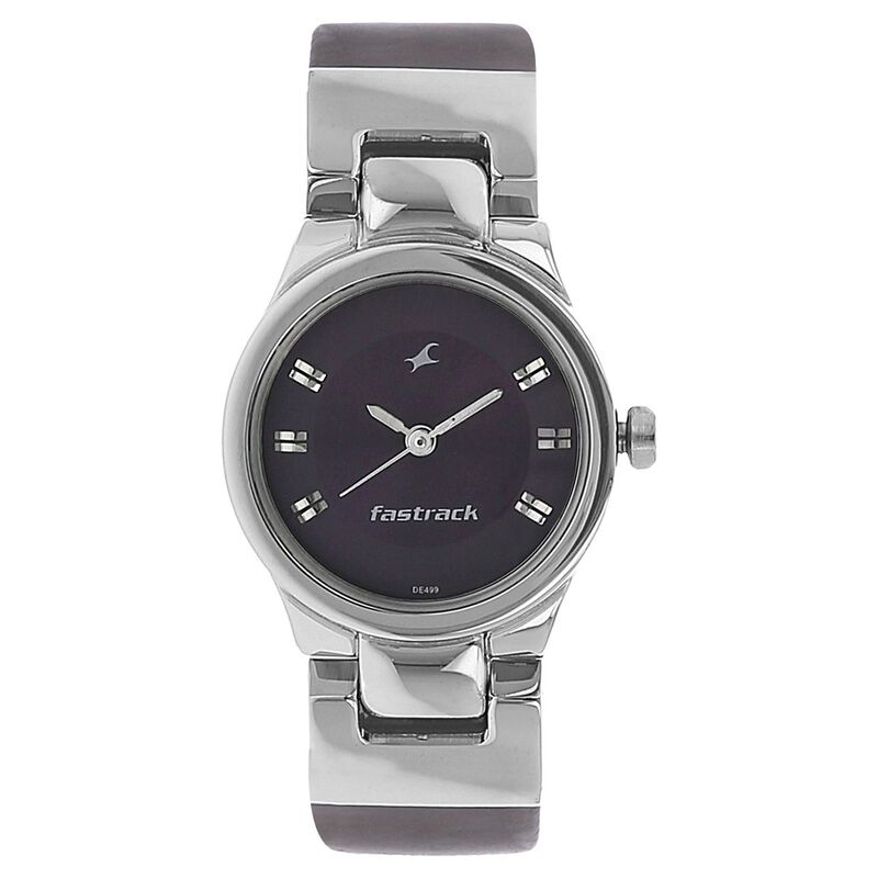 Fastrack Quartz Analog Purple Dial Leather Strap Watch for Girls